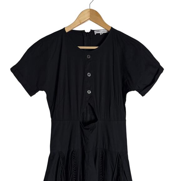 Bibhu Mohapatra Black Cutout Fringe Midi Cocktail Dress Sz 4 - Picture 7 of 16